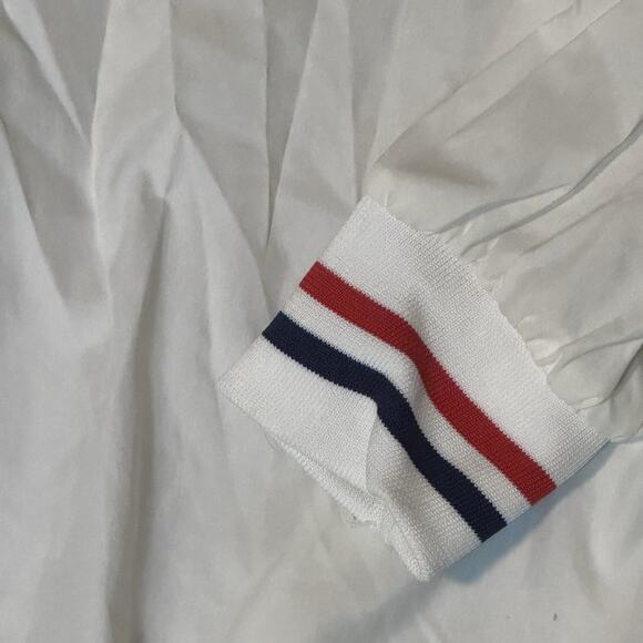 Vintage 1984 U.S. Open Tennis CBS White Windbreaker Jacket Sherwin Williams Sz L - Picture 3 of 6
